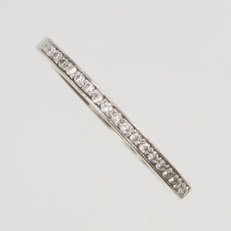 Halvalliansring med diamanter 0,16ctv enligt gravyr stl:17 bredd 2mm, gravyr, vitguld, 18K 3,9g.