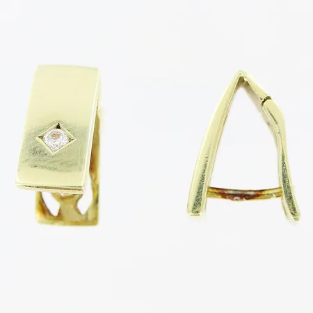 Örhängen diamanter 2 x ca 0,04ct, 15x6mm, 14K. Vikt: 4,9 g