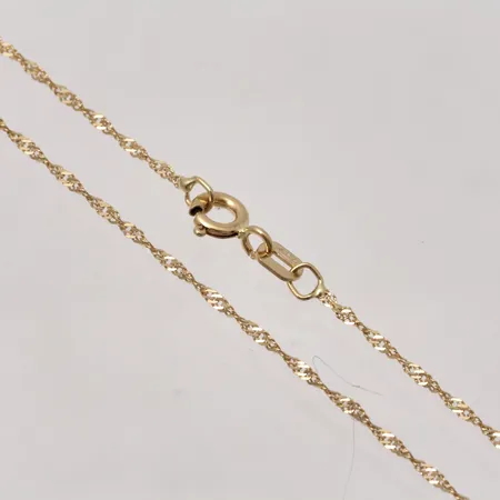 Kedja 42cm, Singapor, bredd 1,1mm, Guldfynd, 18K, 1,28g.