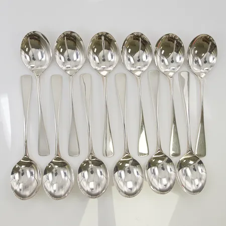 12 Matskedar 18cm MGAB 830/1000 Silver 557,3g.