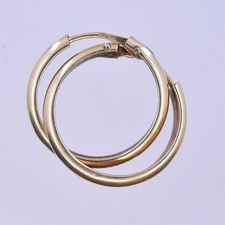 Örhängen Ø15 mm, 14K. Vikt: 1,1 g