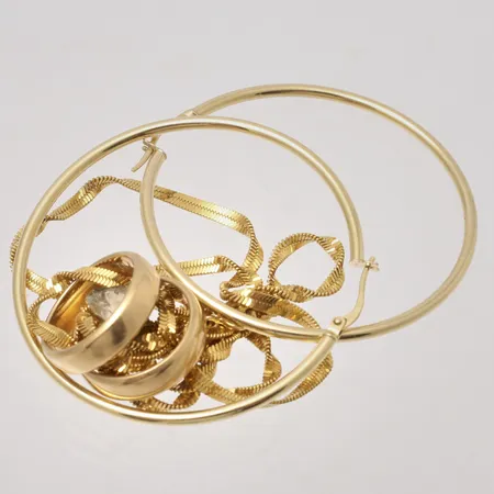 Diverse defekt guld, 18K, 24,63g.