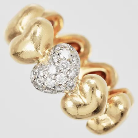 Ring Ole Lynggaard vitguld/gult guld med diamanter ca 0,25ctv stl: 17 bredd: ca 8mm, 18K Vikt: 11,1 g