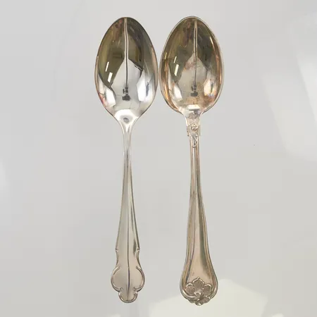 2 Udda matskedar 18cm 830/1000 Silver 84,8g.