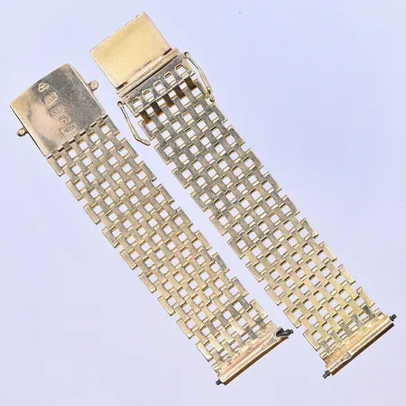 Klocklänk Korridorlänk längd 15,5 cm, bredd 17 mm 18K. Vikt: 39,1 g