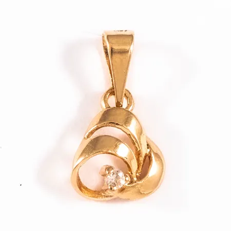 Hänge med vit sten bredd 7,5mm längd inkl ögla 13mm, 18K 0,5g.