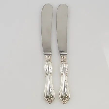 2 Smörknivar 17cm 830/1000 Silver 94,9g.