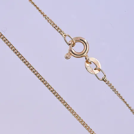 Kedja Pansar längd 43 cm, bredd 1 mm 18K. Vikt: 2,5 g