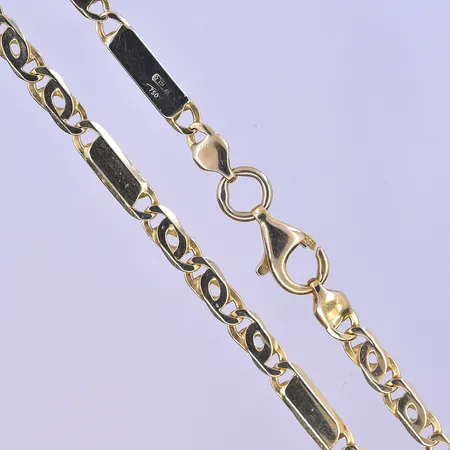 Kedja längd 54 cm, bredd 4 mm 18K. Vikt: 18,3 g