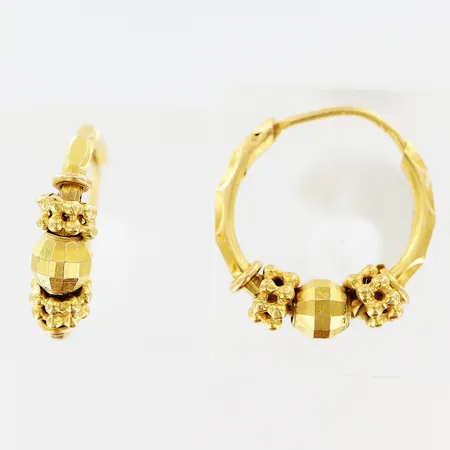 Örhängen creoler Ø14mm, bredd: 3,6mm, 21K. Vikt: 2,4 g
