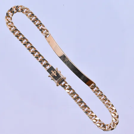 Armband pansar med bricka Balestra längd 20,5 cm, bredd 4 mm 18K. Vikt: 17,4 g