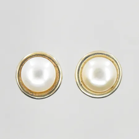 Örhängen med imitationspärlor GHA, Ø8mm, silver 925/1000. Vikt: 5,3 g