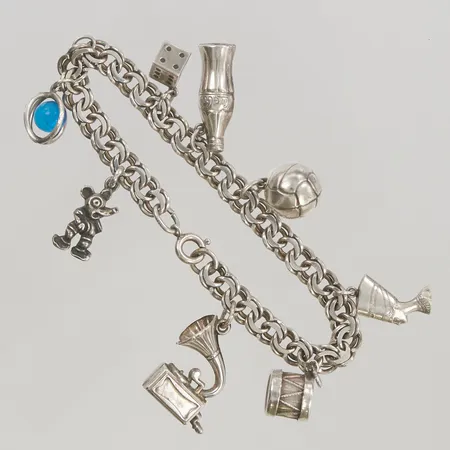 Armband Bismarck 18cm berlocker, 830/1000 Silver 23,8g.