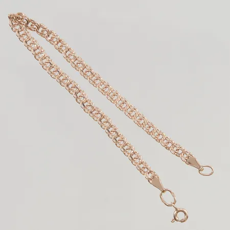 Armband Bismarck 18,5cm bredd 4mm ihålig, 14K 2,2g.