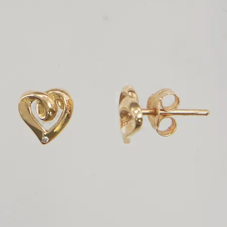 Örhängen diamanter 2x ca 0,0025ct 7mm 18K 1,1g.