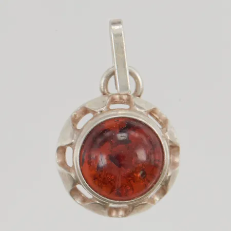 Hänge 15mm bärnsten, 925/1000 Silver 2,6g.
