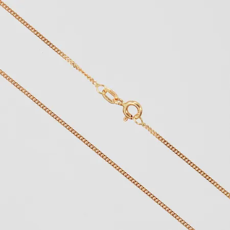 Kedja Pansar längd: ca 45,5cm bredd: ca 1mm GHA 18K  Vikt: 2,7 g