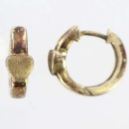 Örhängen creoler med hjärta, Ø10mm, bredd: ca3mm, 925/1000 silver Vikt: 3 g