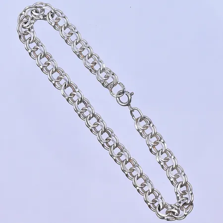 Armband Bismarck längd 20 cm, bredd 6 mm silver 830/1000. Vikt: 8,7 g