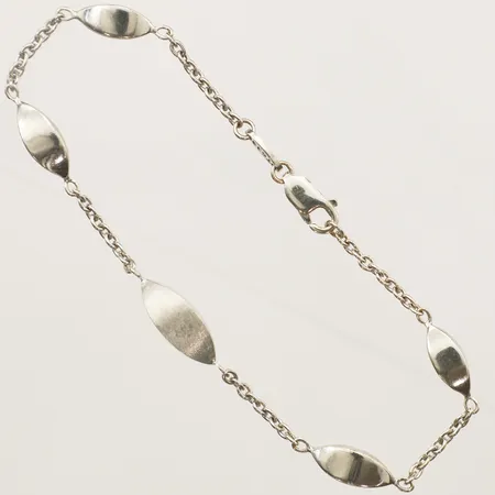 Armband längd 20,5cm, bredd 6,3mm, vitguld 18K Vikt: 9 g