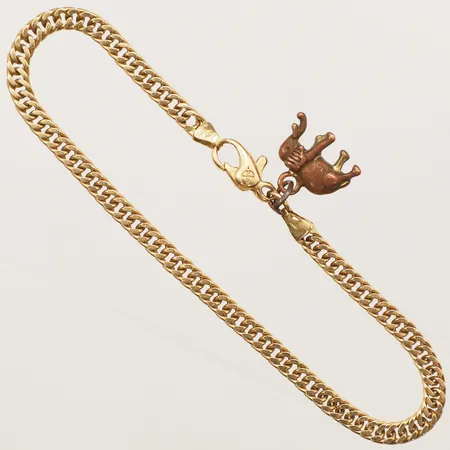 Armband Pansar med berlock i metall längd 18,5cm, bredd 3,6mm Balestra 18K  Vikt: 9,7 g