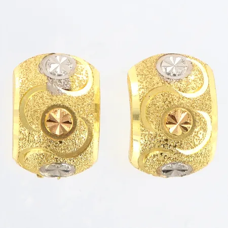 Örhängen Creoler trefärgad, Ø9mm, bredd: 9mm, 18K Vikt: 3,4 g