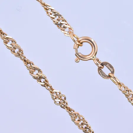 Kedja Singapore Balestra längd 45 cm, bredd 3 mm 18K. Vikt: 6,7 g