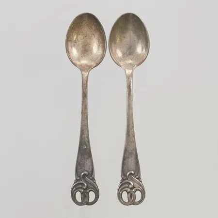 2 Kaffeskedar 11cm 830/1000 Silver 25,4g.