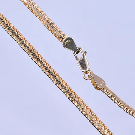 Collier Rävsvans längd 50,5 cm, bredd 4 mm fint skick 18K. Vikt: 20,1 g