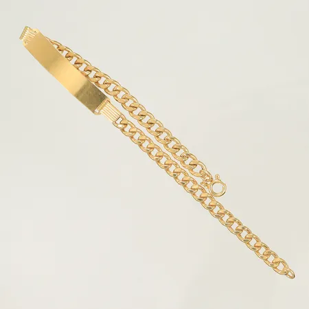 Armband Pansarlänk med platta 21cm, 5-8mm, platta repig 18K, 8,6g Vikt: 8,6 g