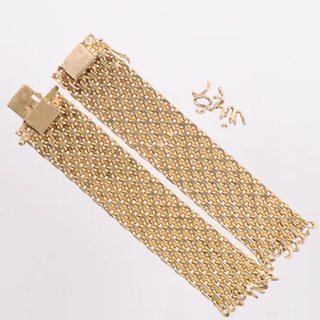 Armband X-länk längd 18,5cm bredd 19,1mm, defekt, trasigt, lösa länkbitar, 18K Vikt: 37,1 g