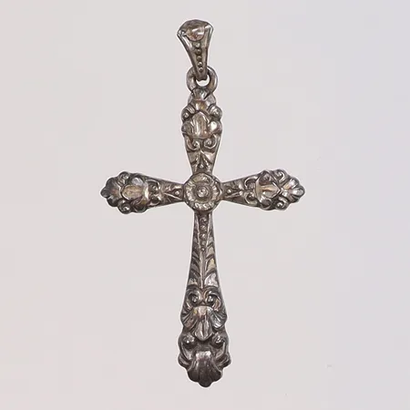 Hänge Kors, mönstrat 20x35mm silver 835/1000 Vikt: 1,7 g