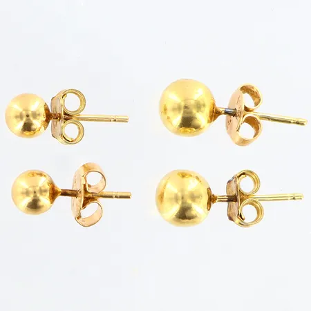 Örhängen kulor 2 par, Ø6mm, Ø4mm 18K Vikt: 2,8 g