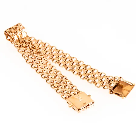 Armband X-länk längd 18,7 cm bredd 12 mm 17,7g 18K.