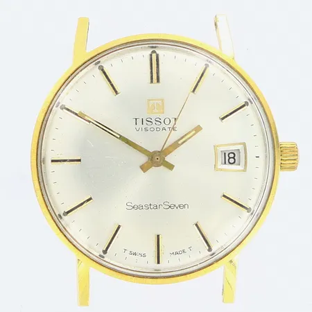 Herrur Tissot Visodate Seastra Seven, Ø33,5mm, automatisk, plexiglas, tillhörande flexlänk ej original stål/doublé, 18K