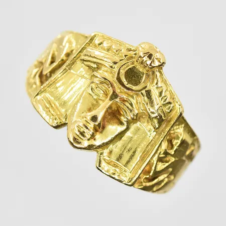 Ring stl:20¾ bredd 4-17mm, 18K. Vikt: 15,4 g
