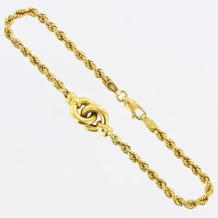 Armband Cordell med integrerat hänge, 19,5cm, bredd 3-10mm, GHA, slitet, 18K Vikt: 5,2 g