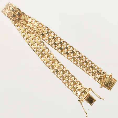 Armband X-länk längd 18,5cm, bredd 9,2mm 18K  Vikt: 20,6 g