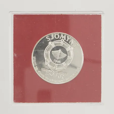 Minnesmynt "Sjömynt" 250kr, 925/1000 Silver 20,8g.
