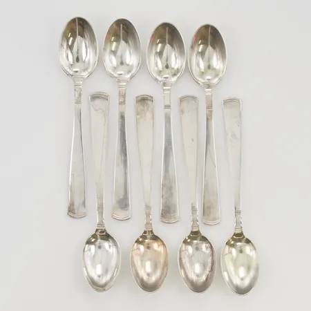 8 Kaffeskedar 12cm 830/1000 Silver 122,0g.