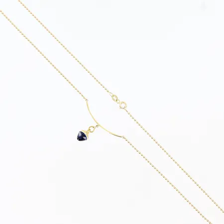 Collier längd: 45cm sten, bredd 1,5mm, 18K. Vikt: 5,8 g