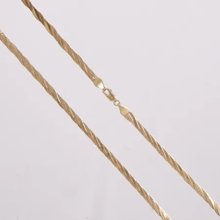Collier flätad längd 42 cm bredd 2.8mm 18K Vikt: 8,3 g