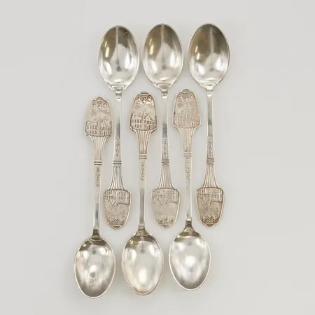 6 Kaffeskedar "Umeå" 10,5cm 830/1000 Silver 60,6g.