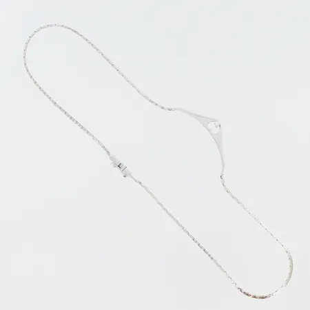 Collier diamant ca 0,05ct, längd: 42cm, bredd: 1,2-7,9mm, vitguld, 18K Vikt: 11 g