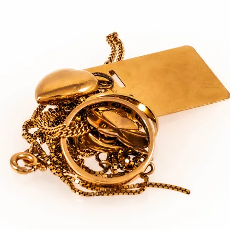 Diverse defekt/graverat guld 18K 14,8g.