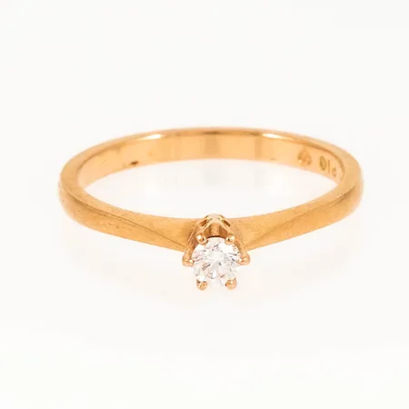 Ring med diamant 0,11ct stl:16 bredd 1,9 - 3,6 mm 2,0g 18K.