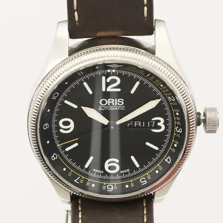 Herrur Oris Big Crown Royal Flying Doctor, stål, automat, Ø44mm, ref-nr: 0173577284084-Set LS, serie-nr: 77280793, läderarmband med viklås, certifikat Stjärnurmakarna 2024, manual box samt ytterkartong