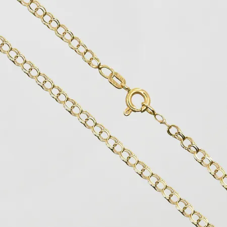 Kedja Bismarck rak modell, längd 41½cm, bredd 3mm, 18K. Vikt: 4,1 g