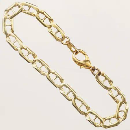 Armband Marinerlänk längd 20cm, bredd 6,7mm lås ej i guld 14K  Vikt: 12,9 g