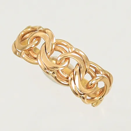 Ring Bismarck stl 17½ bredd 2,5-7,5mm, dåligt lagad skena, 18K 2,8g